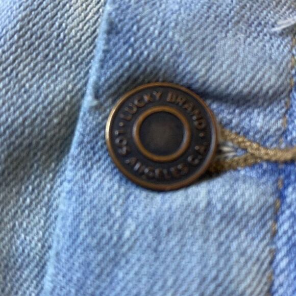 Lucky Brand Tomboy Trucker jean denim jacket Sz M distressed - Picture 9 of 13